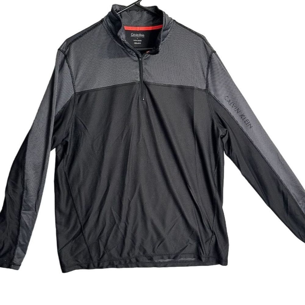Calvin Klein Men's Performance Quarter Zip Pullover Black Size L